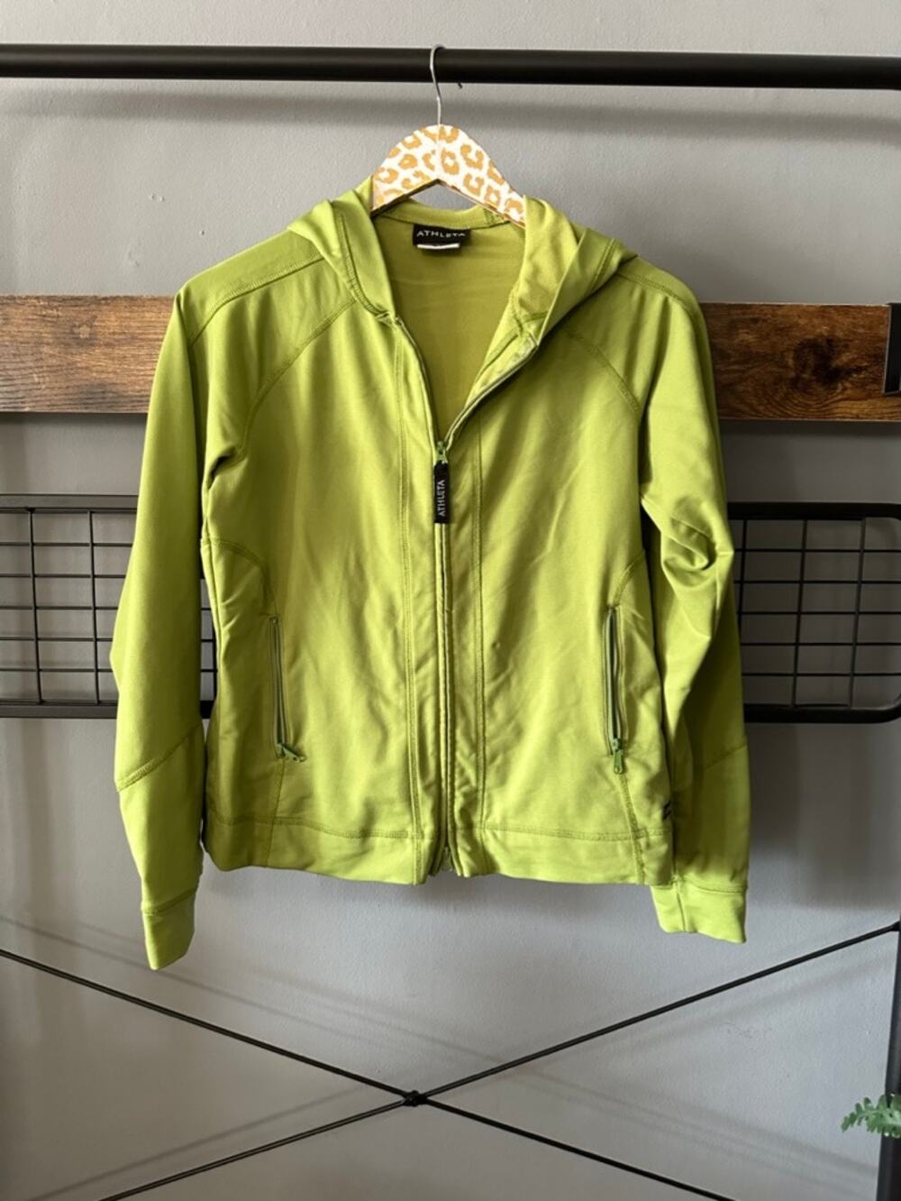 Athleta Green Full Zip Jacket with Hood | Size Medium